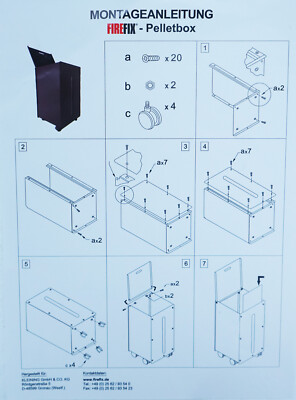 FIREFIX 832 Pelletbox mit Rollen und Tankdeckel, schwarz beschichtet