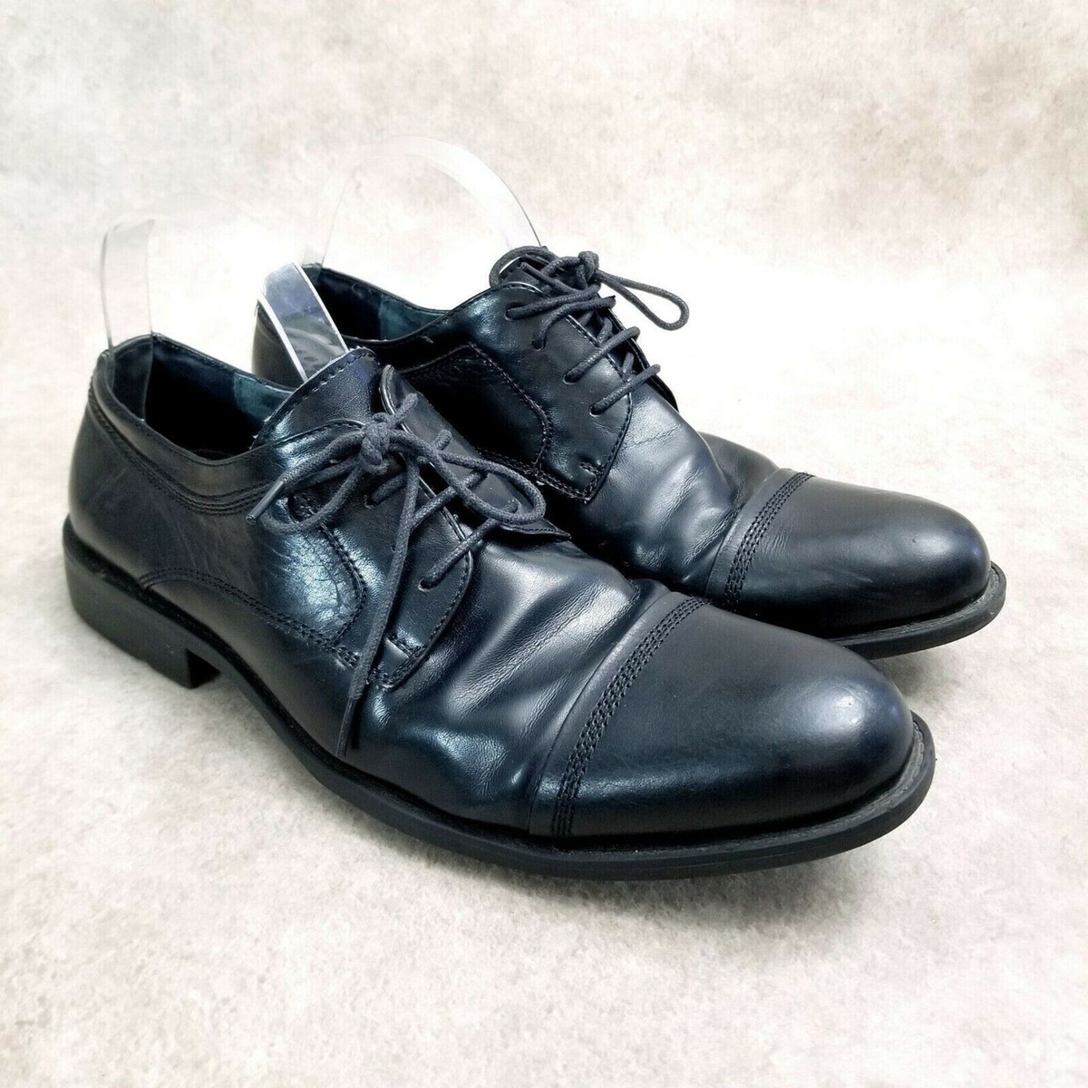 Steve Madden Mens P. Silvan Size 9 Black Leather Lace Up  display picture 3