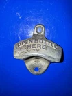 Vintage OPEN BOTTLE HERE Wall Mount Bottle Opener. Made In USA (B1)