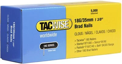 Tacwise 0399 Type 18G / 35 mm Galvanised Brad Nails, Pack of 5,000