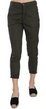DONDUP Pants Gray High Waist Cotton Skinny Cropped Capri IT40/US6/S RRP 350