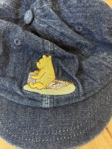 Vintage Disney Store Winnie the Pooh Denim Jean Baseball Hat Cap Infant 0-6 - Picture 2 of 10