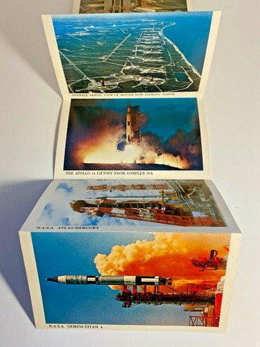 Vintage Kennedy Space Center NASA Postcard Picture Folio Fold Out Unposted - Afbeelding 5 van 8