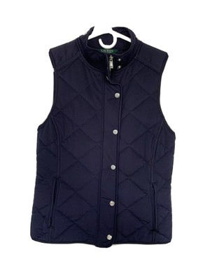 Ralph Lauren Women's Quilted Full Zip Vest Blue Size Large NWOT Polo Warm VTG | eBay
