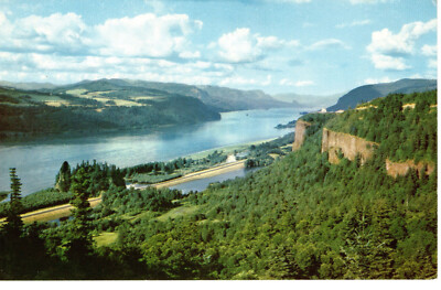 1859-Oregon-1959 Centennial Post Card - Columbia River Gorge, Crown Point J-01.3