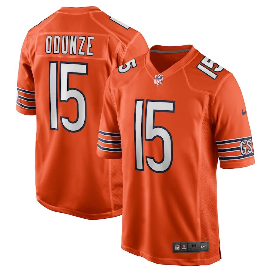 Chicago Bears Rome Odunze #15 Nike Orange Alternate 2025 NFL
