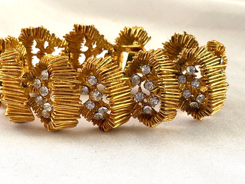RARE VINTAGE 1960'S RHINESTONE BRACELET SIGNED BIJOUX CASCIO & D'ORLAN