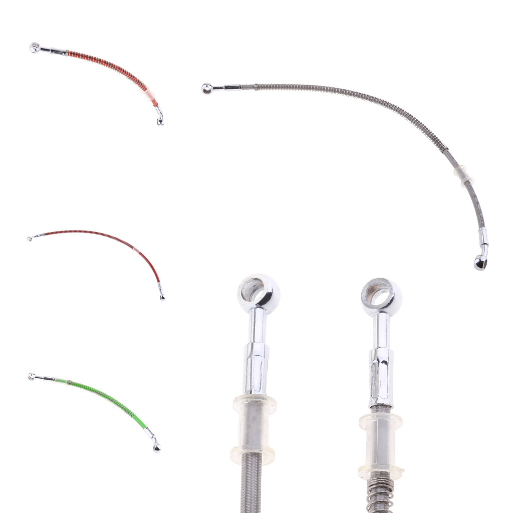 Motoforti 170cm 66.93" 10mm Motorcycle Braided Brake Clutch Oil Hoses Line Pipe Clutch Throttle Gas Line Fuel Pipe Silver Tone For ATV Dirt Bike Lo-Lasti - Foto 9