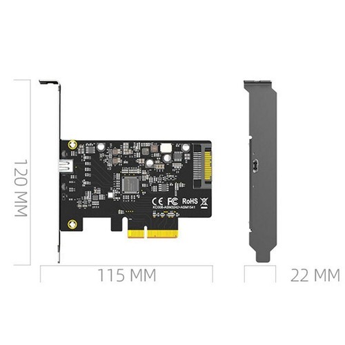 USB 3.2 PCIE Raiser Card Gen 2 Type-C Ports PCI E-X4 Converter card ASM3242 Chip - Picture 3 of 5