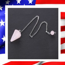 Pendule divinatoire prisme rose quartz RADIESTHÉSIE GÉOBIOLOGIE ÉSOTÉRISME