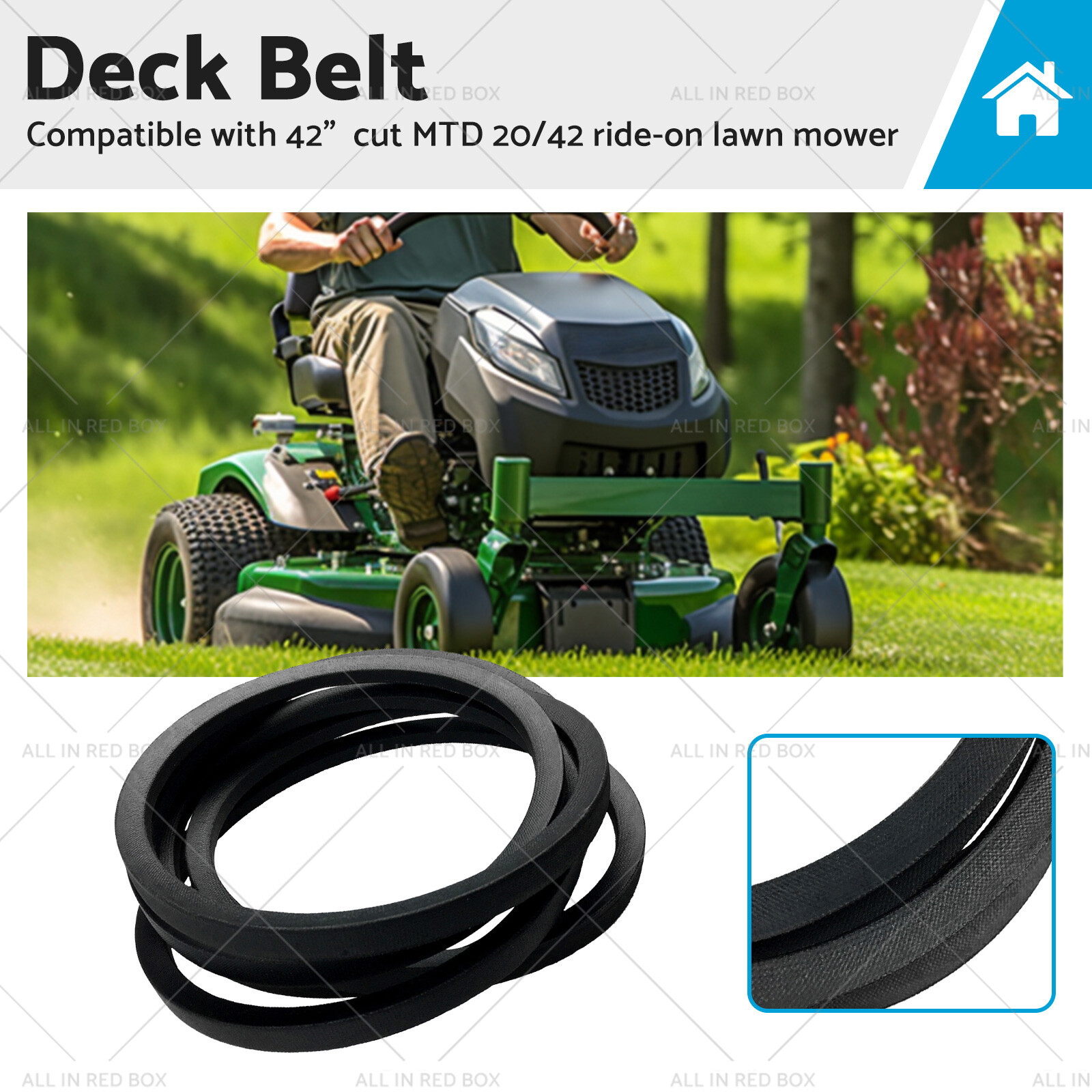 Yiekea 954-05021 Deckriemen Für MTD Cub Cadet XT1-LT42 / XT2-LX42 Rasenmäher (1/2 Zoll X 100 Zoll)
