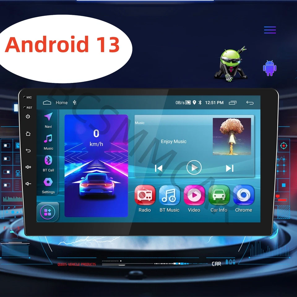 10in Double 2 Din Car Radio Multimedia Player GPS Navigation WIFI BT FM 2G+64G Foto 3 de 4