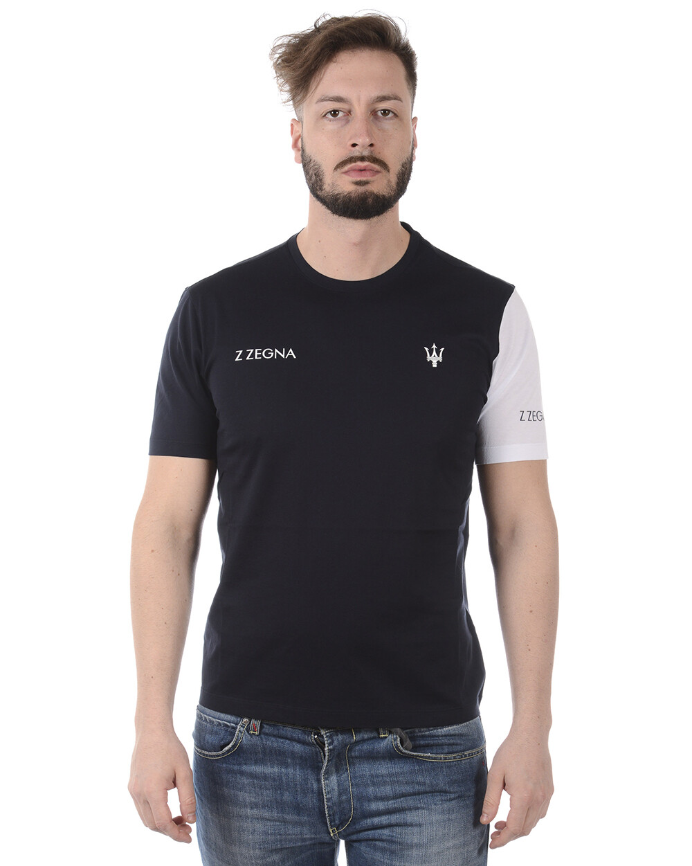 Футболка Zegna Толстовка хлопковая мужская синяя VP372ZZB640 6Y4 Sz.XL СДЕЛАЙТЕ ПРЕДЛОЖЕНИЕ