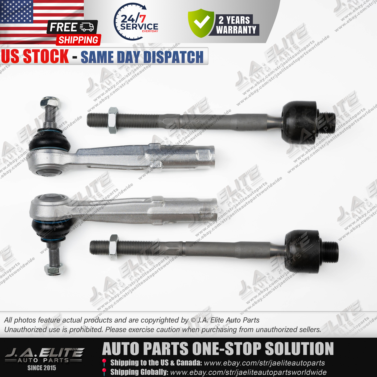 4pcs Left & Right Inner & Outer Tie Rod Kit fit Ferrari California 458 488