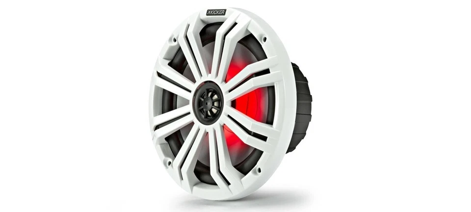 Kicker 45KM84L 8" full-range marine Audio Power speakers with LED lighting NEW - Image 3 of 4