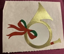 Vintage 1988 Foil shiny 3” sticker of Horn by mrs. Grossmans