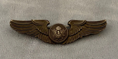 WWII US Army USAAF 2" Flight Air Crew Wings Sterling Silver Pin Amico ...
