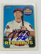 2018 Topps Heritage Minors Max Schrock Signed Auto #39 Cardinals Autographed