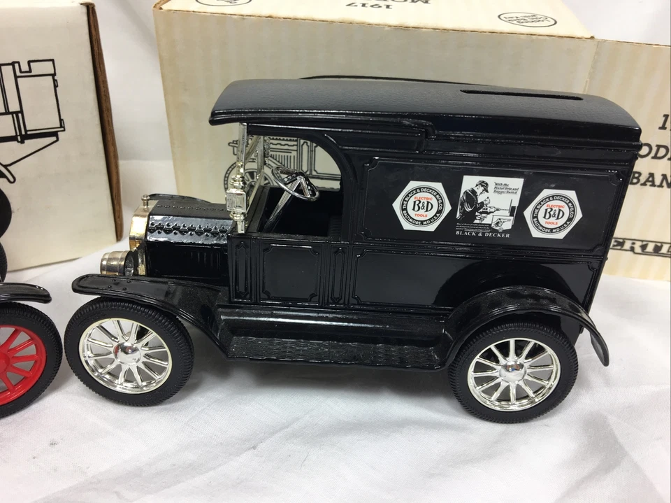 X2 1992 ERTL FORD MODEL T CHEVRON ZEROLENE + Black & Decker TRUCK BANK 1917-18 - Imagem 2 de 4