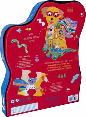 Floss & Rock Super Dog Pets Shaped Jigsaw Puzzle with Shaped Box, 40 Pieces