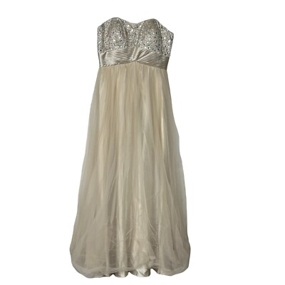 XSCAPE By JOANA CHEN MAXI DRESS PROM STRAPLESS SZ 8 IVORY BEADED TULLE | eBay XSCAPE By JOANA CHEN MAXI DRESS PROM STRAPLESS SZ 8 IVORY BEADED TULLE | eBay