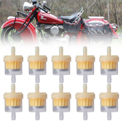 10pcs 1/4'' 6-7mm Hose Motorcycle Scooter Gasoline Filter Inline Clear Gas Fuel