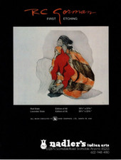 1977 AMERICAN INDIAN ART EXHIBIT AD, RC GORMAN, FIRST ETCHING GALLERY EXHIBIT AD