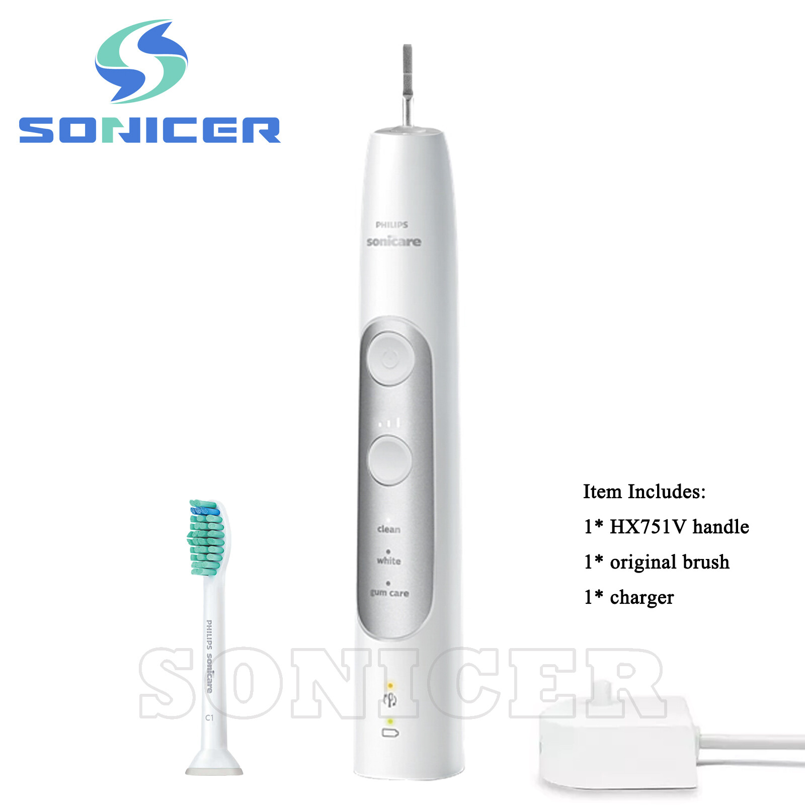 Philips Sonicare ProtectiveClean 6100 Sonic Toothbrush Set Handle&Brush&Charger
