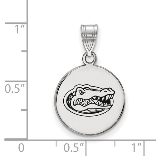 University of Florida Gators schwarz Maskottchen Logo Scheibe Anhänger in Sterlingsilber - Bild 2 von 5