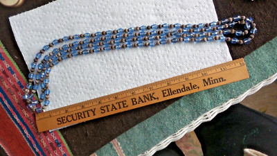 Vintage Glass & Metal Bead NECKLACE, 58''