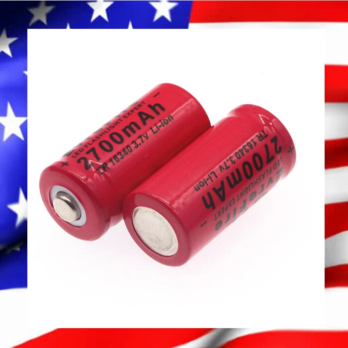 Pile ACCU Batterie Rechargeable Cr123A li-ion 16340 3.7V 2700mAh  CIGARETTE LED - Photo 1/1