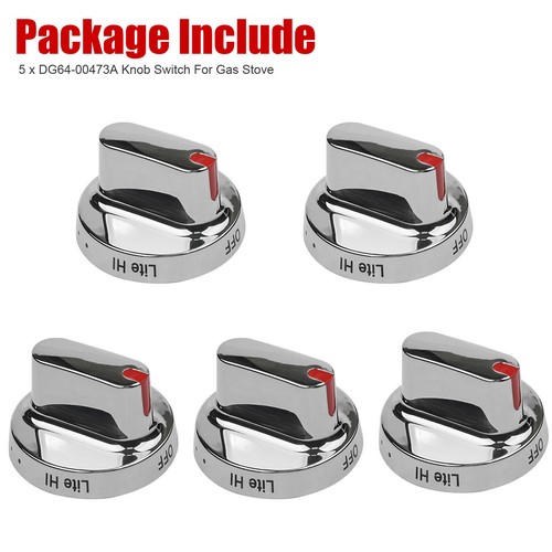 5 Pcs DG64-00473A NEW OEM Range stove Burner Knob Stainless Steel For Samsung - Picture 12 of 12