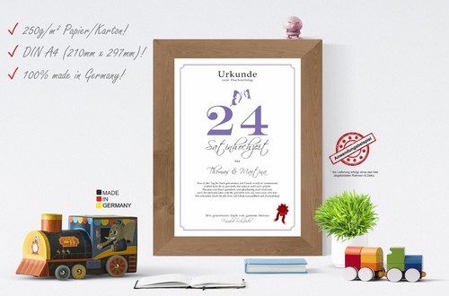 Hochzeitstag Geschenk Urkunde 1-80 Hochzeitstag Ehejubiläum wählbar - Bild 171 von 567