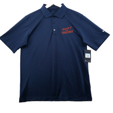 Nike Dri-Fit Golf Men's Size M Solid Blue Stretch Athletic Polo Shirt