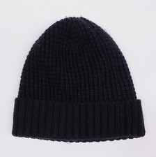 Frye and Company Black Knit Cable Cuff Beanie Plush-Lined Hat Men Women One Size