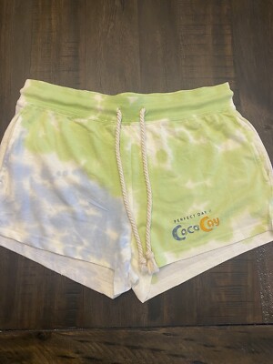 Royal Caribbean Coco Cay Woman s Drawstring Shorts Tie Dye Blue Green Large