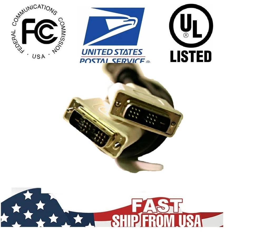 DVI CABLE - DVI-D MALE TO MALE 5 FEET FOR PROJECTOR DVD LCD MONITOR - FAST SHIP - Image 4 of 4