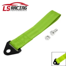Green JDM High Strength Sport Racing Tow Strap Front Rear Bumper Towing Hook