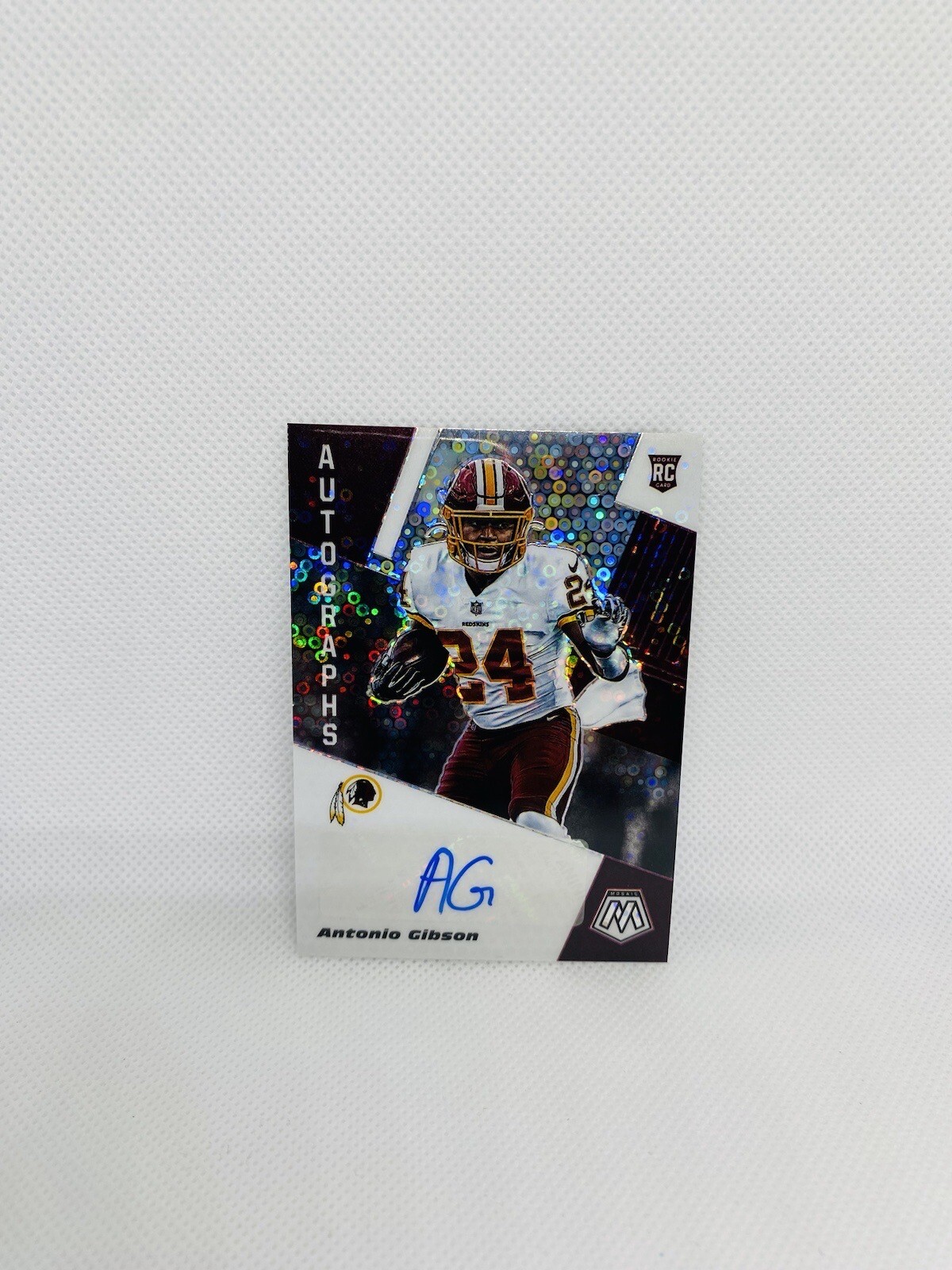 2020 Mosaic Rookie Autograph Silver Disco Prizm Antonio Gibson RC Auto ANH-AGI