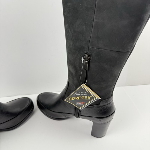 Clarks London Town Boots Womens 9 Black High Heel Rain Gore Tex GTX - Picture 6 of 11