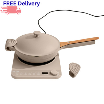 Portable Induction Cooktop Nonstick Always Pan Set w/ Hot Grips Kitchen New
