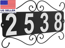 Metal Address Plaque, Address Number, Waterproof, Horizontal & Vertical Mounted 