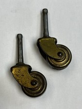 2 Vintage Metal Caster Roller Wheels #6704