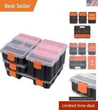 Lightweight 4-Piece Hardware Organizers - Perfect for Small Parts and Tools