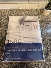 1500 TC Queen Sheet White 4pc Set Cotton Rich Temperature Regulating