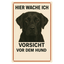Labrador black dog warning sign, metal sign  20x30cm  Metal sign