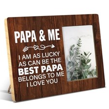 Papa Gifts From Granddaughter Grandson Grandchildren, Rustic Papa and Me Wood