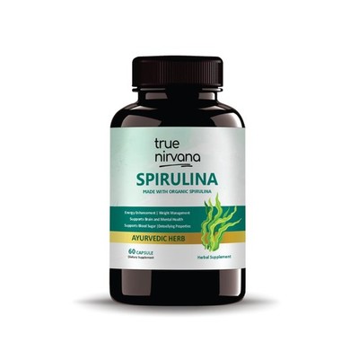 True Nirvana Spirulina Capsules 500mg |Energy Brain & Immunity Support | 60 Caps