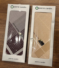 Lot 2 Pierre Cardin Handkerchiefs Mens Beige Burgundy Set Boxed Pocket Squares