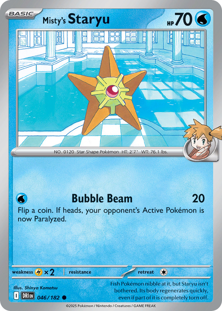 MISTY'S STARYU 046/182 NM POKEMON KOMATSU C NH0026-2